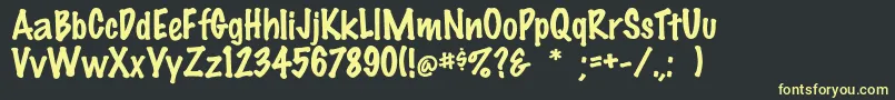 Smoothfeltthin Font – Yellow Fonts on Black Background