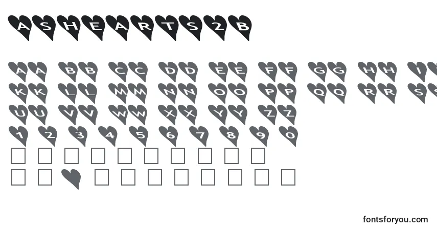 Ashearts2bフォント–アルファベット、数字、特殊文字