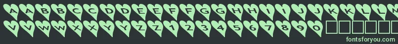 Ashearts2b-Schriftart – Grüne Schriften auf schwarzem Hintergrund