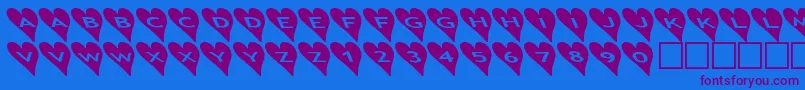 Ashearts2b-Schriftart – Violette Schriften auf blauem Hintergrund