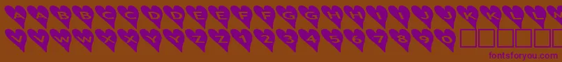 Ashearts2b Font – Purple Fonts on Brown Background