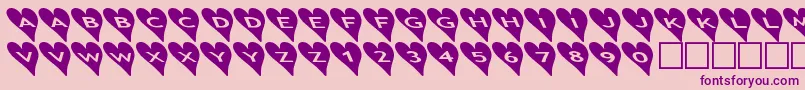 Ashearts2b Font – Purple Fonts on Pink Background