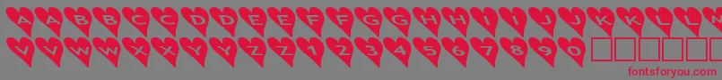 Fonte Ashearts2b – fontes vermelhas em um fundo cinza