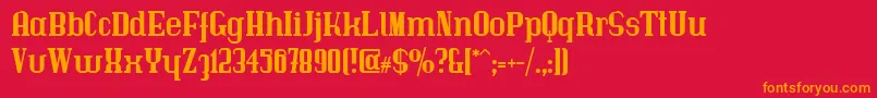 Fonte Immermann – fontes laranjas em um fundo vermelho