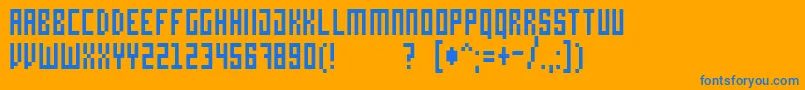 Bit4 Font – Blue Fonts on Orange Background
