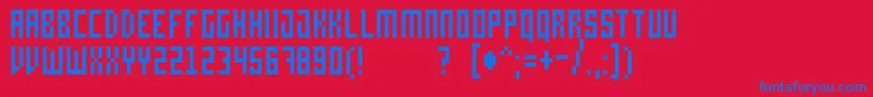 Bit4 Font – Blue Fonts on Red Background