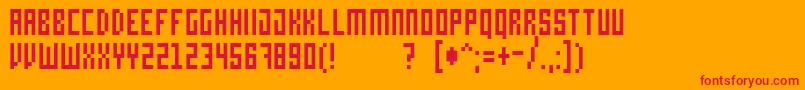 Czcionka Bit4 – czerwone czcionki na pomarańczowym tle