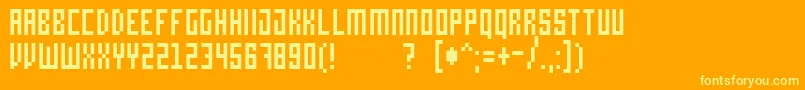 Fonte Bit4 – fontes amarelas em um fundo laranja