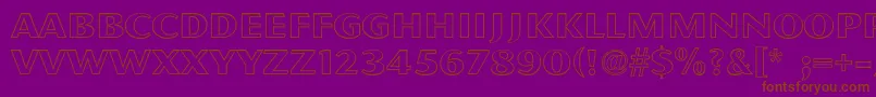 PfmagnetOpen-Schriftart – Braune Schriften auf violettem Hintergrund