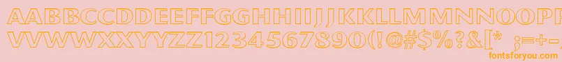 PfmagnetOpen-Schriftart – Orangefarbene Schriften auf rosa Hintergrund