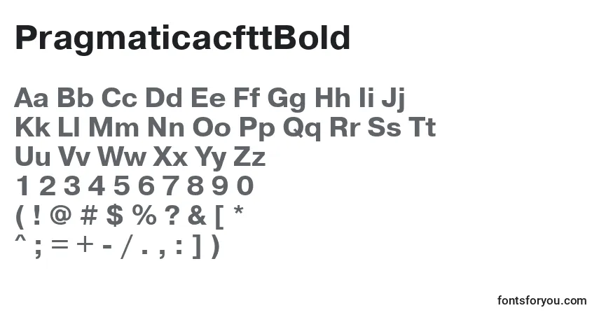 Schriftart PragmaticacfttBold – Alphabet, Zahlen, spezielle Symbole