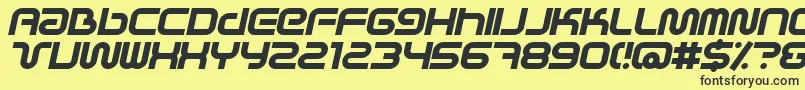 SciFiedXBolditalic Font – Black Fonts on Yellow Background