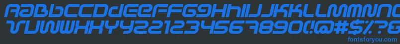 SciFiedXBolditalic Font – Blue Fonts on Black Background
