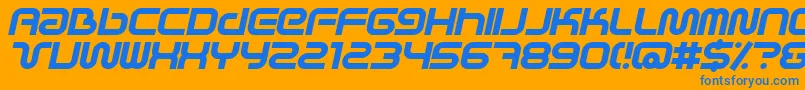 SciFiedXBolditalic Font – Blue Fonts on Orange Background