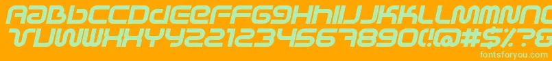 SciFiedXBolditalic Font – Green Fonts on Orange Background