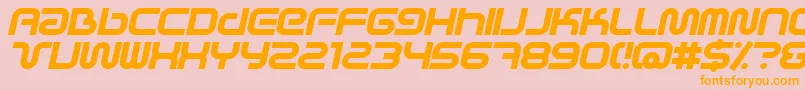 SciFiedXBolditalic Font – Orange Fonts on Pink Background
