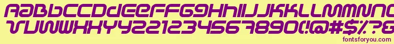 SciFiedXBolditalic Font – Purple Fonts on Yellow Background