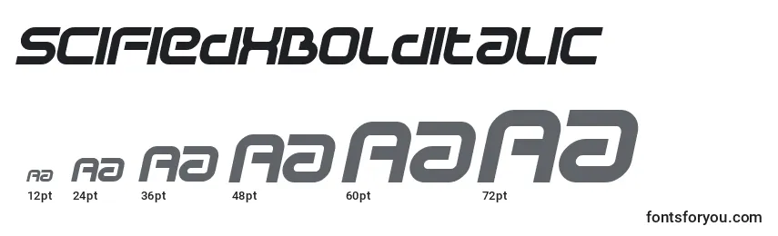 SciFiedXBolditalic Font Sizes