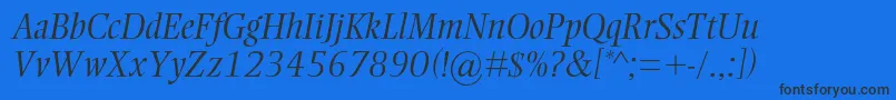 EllingtonmtstdLightitalic Font – Black Fonts on Blue Background