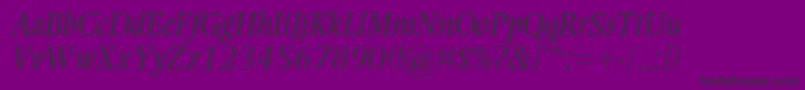 EllingtonmtstdLightitalic Font – Black Fonts on Purple Background