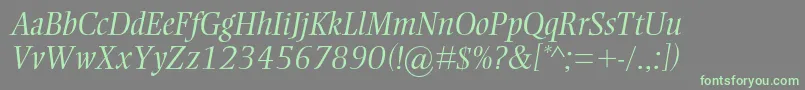 EllingtonmtstdLightitalic Font – Green Fonts on Gray Background