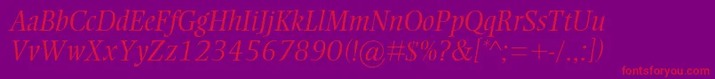 fuente EllingtonmtstdLightitalic – Fuentes Rojas Sobre Fondo Morado