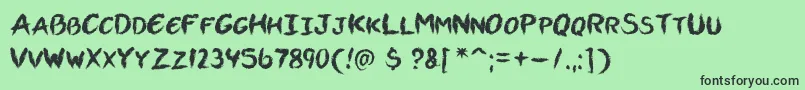 Vtcallskratchedupone Font – Black Fonts on Green Background