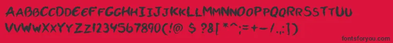 Vtcallskratchedupone Font – Black Fonts on Red Background