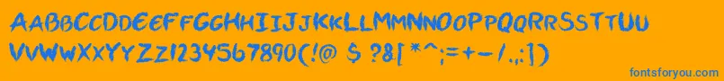 Vtcallskratchedupone Font – Blue Fonts on Orange Background