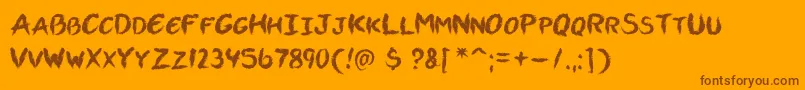 Vtcallskratchedupone Font – Brown Fonts on Orange Background