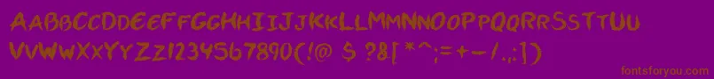 Vtcallskratchedupone Font – Brown Fonts on Purple Background