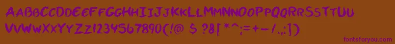 Vtcallskratchedupone Font – Purple Fonts on Brown Background