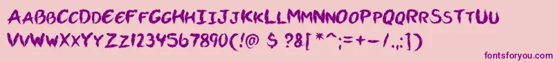 Vtcallskratchedupone Font – Purple Fonts on Pink Background