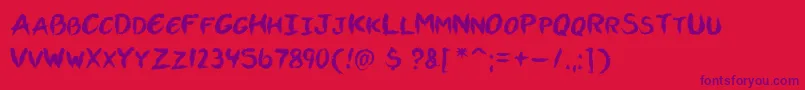 Vtcallskratchedupone Font – Purple Fonts on Red Background