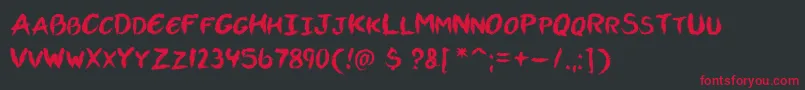 フォントVtcallskratchedupone – 黒い背景に赤い文字