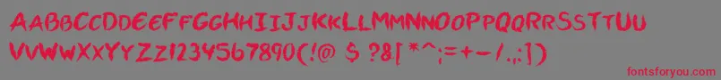 Vtcallskratchedupone Font – Red Fonts on Gray Background