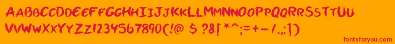 Vtcallskratchedupone Font – Red Fonts on Orange Background