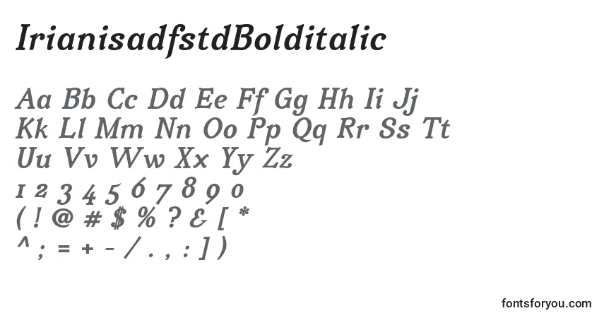 Schriftart IrianisadfstdBolditalic – Alphabet, Zahlen, spezielle Symbole