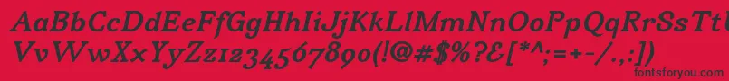 IrianisadfstdBolditalic Font – Black Fonts on Red Background