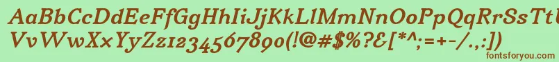 IrianisadfstdBolditalic Font – Brown Fonts on Green Background