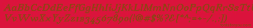 IrianisadfstdBolditalic Font – Brown Fonts on Red Background