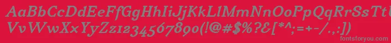 IrianisadfstdBolditalic Font – Gray Fonts on Red Background