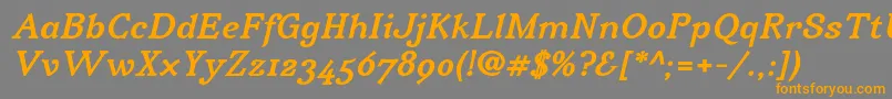 IrianisadfstdBolditalic Font – Orange Fonts on Gray Background