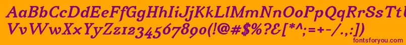 IrianisadfstdBolditalic Font – Purple Fonts on Orange Background