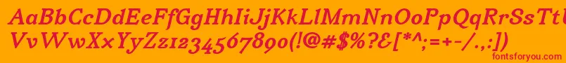 IrianisadfstdBolditalic Font – Red Fonts on Orange Background