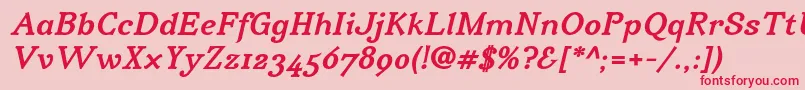 IrianisadfstdBolditalic Font – Red Fonts on Pink Background