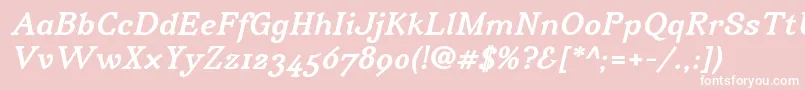 IrianisadfstdBolditalic Font – White Fonts on Pink Background