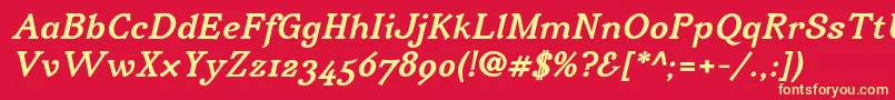 IrianisadfstdBolditalic Font – Yellow Fonts on Red Background