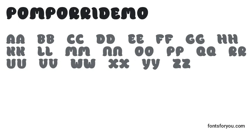 Schriftart PomporriDemo – Alphabet, Zahlen, spezielle Symbole