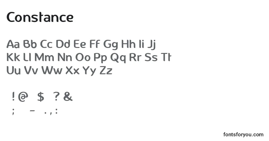 Шрифт Constance – алфавит, цифры, специальные символы